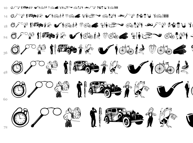 Gentleman Icons font waterfall